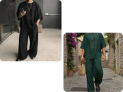 Men's T-Shirt & Wide-Leg Pants 2-Piece Set
