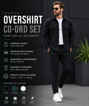 Black overshirt co-ord set lifestyle view