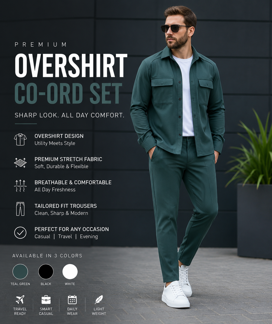 Men's Premium Overshirt Co-ord Set