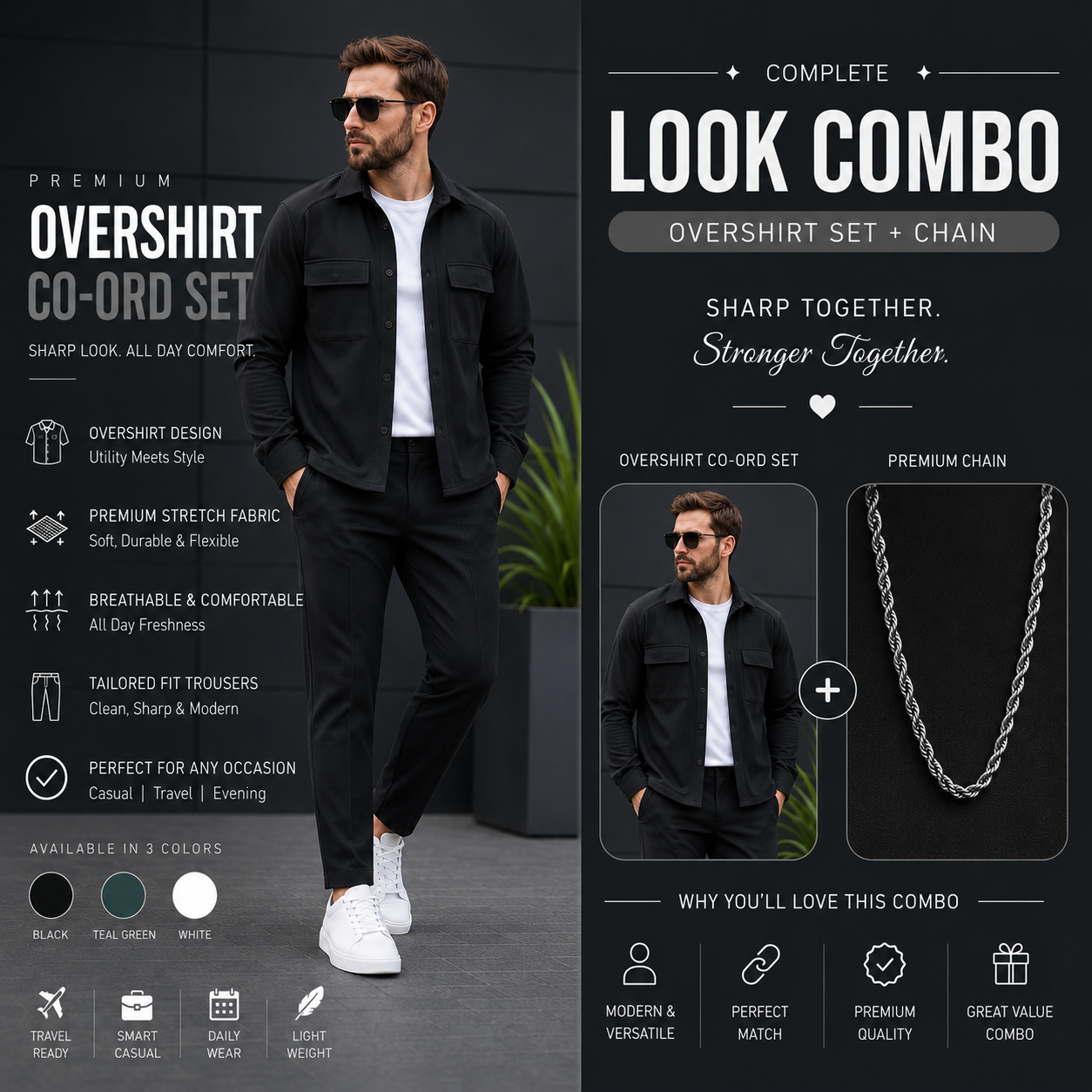 Men's Premium Overshirt Co-ord Set
