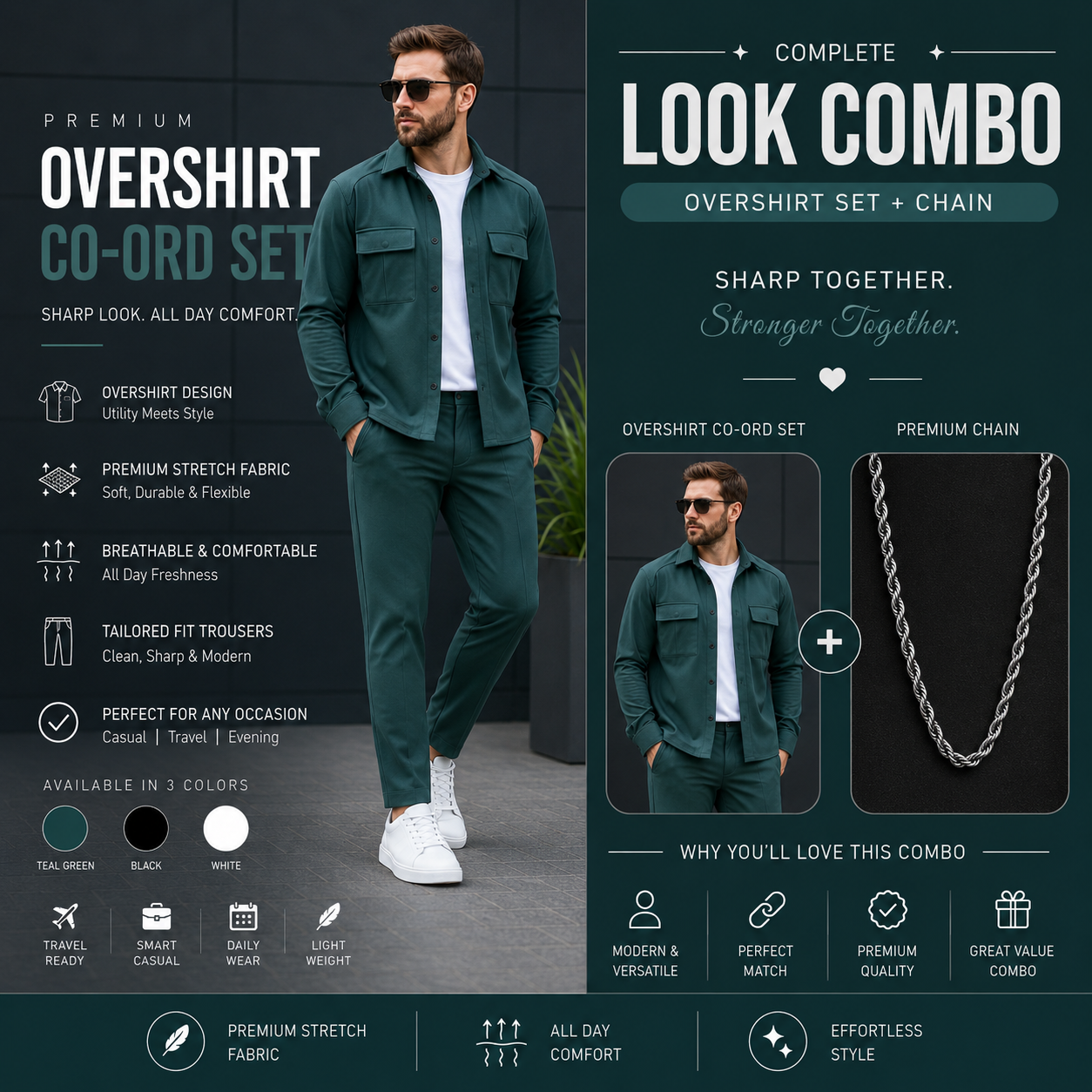 Men's Premium Overshirt Co-ord Set