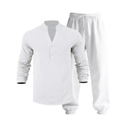 🥳2026 HOT SALE🥳Men’s Casual Top & Pants Set – Stand collar, relaxed fit & elastic cuffs