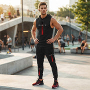 ⏰Men's Sleeveless Hoodie and Pants Two-Piece Sports Set❤️